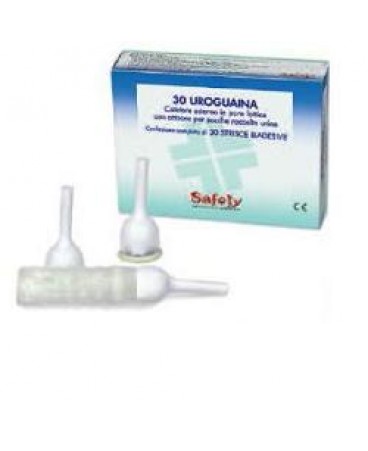 SAFETY 30 uroguaine catetere + 30 strisce biadesive per la raccolta delle urine incontinenza maschile DIAMETRO 35 mm. 