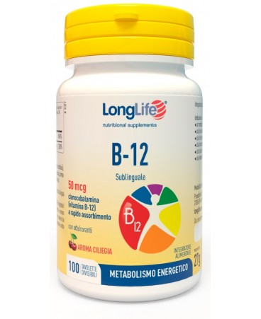 LONGLIFE B12 50MCG SUBL 100CPR