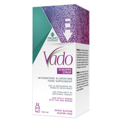 VADO sciroppo integratore a base di erbe in grado di favorire le normali funzioni fisiologiche del transito intestinale 150 ml. VADO sciroppo integratore a base di erbe in grado di favorire le normali funzioni fisiologiche del transito intestinale 150 ml.
