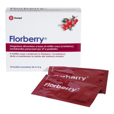 florberry integratore a base di mirtillo rosso aiuta a mantenere in salute il sistema urinario e intestinale 10 bustine
