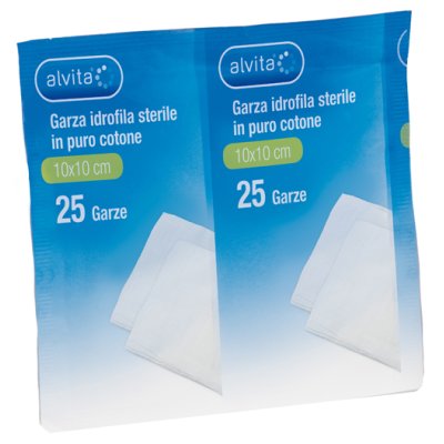 ALVITA GARZA IDROF 10X10CM 25PZ