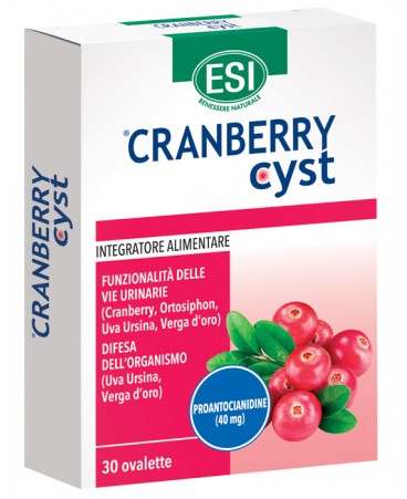 ESI cranberry cyst integratore per favorire il drenaggio dei liquidi 30 ovalette 