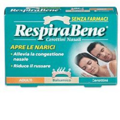 RESPIRABENE 10 cerotti nasali con aromi balsamici al mentolo, permettono di respirare meglio RESPIRABENE 10 cerotti nasali con aromi balsamici al mentolo, permettono di respirare meglio