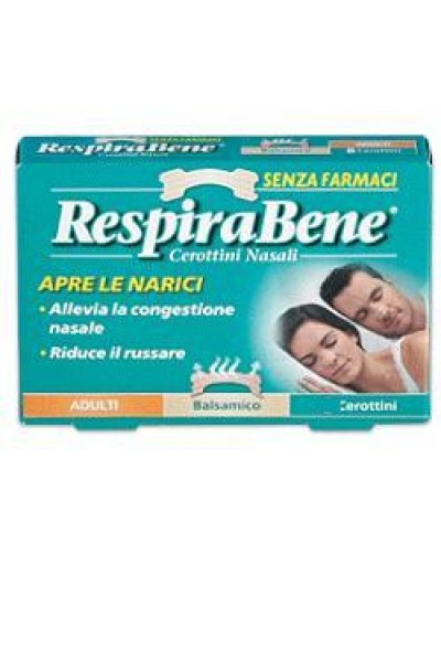 RESPIRABENE 10 cerotti nasali con aromi balsamici al mentolo, permettono di respirare meglio RESPIRABENE 10 cerotti nasali con aromi balsamici al mentolo, permettono di respirare meglio