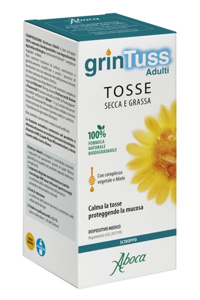 ABOCA grintuss adulti sciroppo per tosse secca e produttiva 180 g. ABOCA grintuss adulti sciroppo per tosse secca e produttiva 180 g.