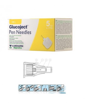 GLUCOJECT PEN NEEDLES  5MM G31