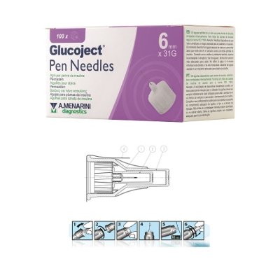 GLUCOJECT PEN NEEDLES  6MM G31 GLUCOJECT PEN NEEDLES  6MM G31