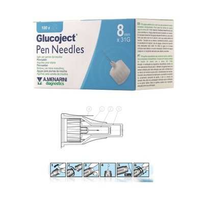 GLUCOJECT PEN NEEDLES  8MM G31 GLUCOJECT PEN NEEDLES  8MM G31