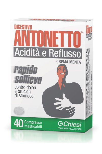 digestivo antonetto per acidità e reflusso gusto menta 40 compresse masticabili  digestivo antonetto per acidità e reflusso gusto menta 40 compresse masticabili