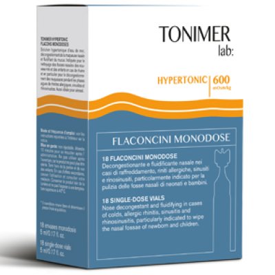 TONIMER LAB HYPERTONIC SOLUZIONE IPERTONICA DI ACQUA DI MARE 18 FLACONCINI MONODOSE