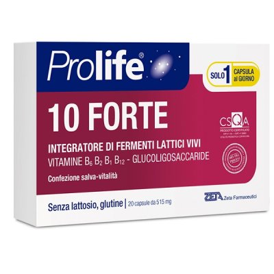 PROLIFE 10 forte aiuta a riequilibrare la flora batterica intestinale 20 capsule 