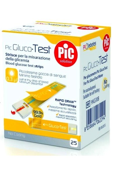GLUCOTEST STRISCE PIC 25PZ GLUCOTEST STRISCE PIC 25PZ