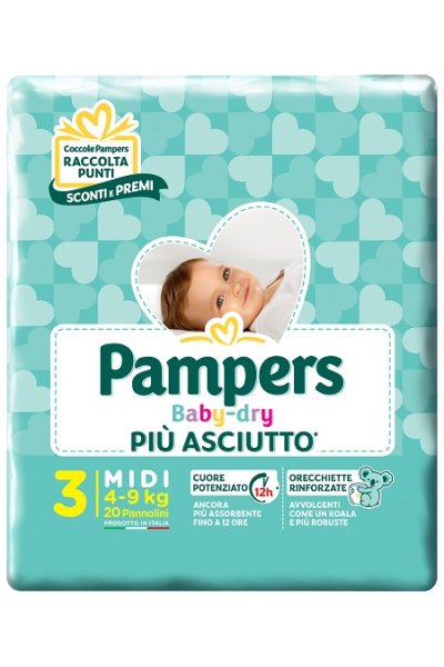 PAMPERS BABY DRY DOWN MIDI20PZ PAMPERS BABY DRY DOWN MIDI20PZ