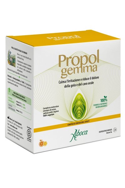 ABOCA proplgemma adulti indicato nel trattamento del mal di gola e del cavo orale 20 compresse orosolubili ABOCA proplgemma adulti indicato nel trattamento del mal di gola e del cavo orale 20 compresse orosolubili