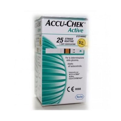 ACCU CHEK ACTIVE STRIPS 25PZ