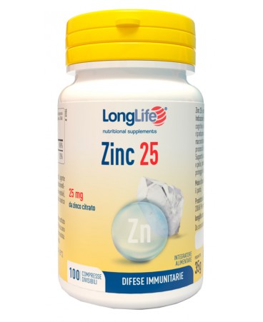 LONGLIFE ZINC 25MG 100CPR