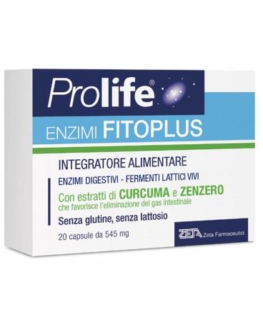 PROLIFE ENZIMI FITOPLUS integratore di fermenti lattici e di enzimi digestivi vegetali 20 capsule da 545 mg. 