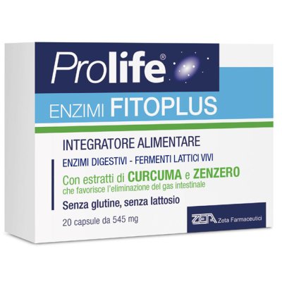 PROLIFE ENZIMI FITOPLUS integratore di fermenti lattici e di enzimi digestivi vegetali 20 capsule da 545 mg.