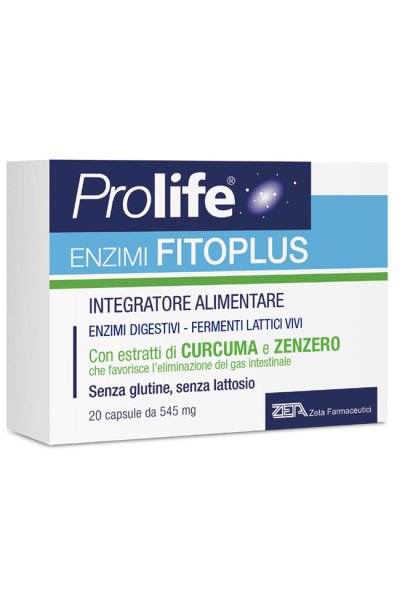 PROLIFE ENZIMI FITOPLUS integratore di fermenti lattici e di enzimi digestivi vegetali 20 capsule da 545 mg. PROLIFE ENZIMI FITOPLUS integratore di fermenti lattici e di enzimi digestivi vegetali 20 capsule da 545 mg.