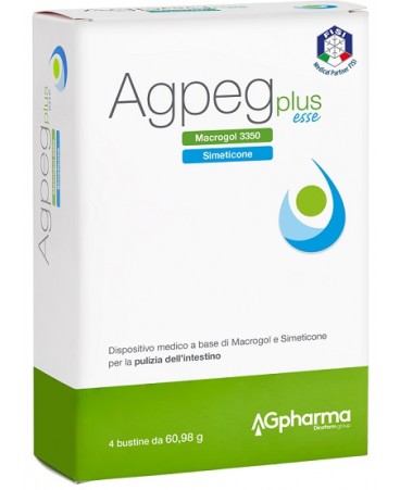 AGPEG plus esse dispositivo medico a base di macrogol per ottenere una efficace pulizia dell'intestino 4 bustine 