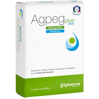 AGPEG plus esse dispositivo medico a base di macrogol per ottenere una efficace pulizia dell'intestino 4 bustine
