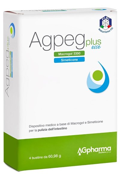 AGPEG plus esse dispositivo medico a base di macrogol per ottenere una efficace pulizia dell'intestino 4 bustine AGPEG plus esse dispositivo medico a base di macrogol per ottenere una efficace pulizia dell'intestino 4 bustine