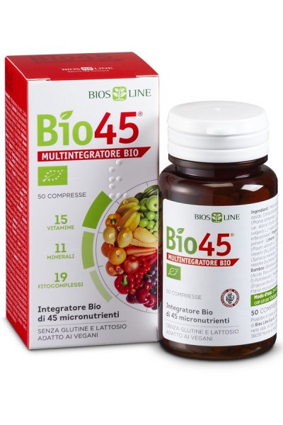 BIO 45 integratore di vitamine, minerali ed estratti vegetali 50 compresse  BIO 45 integratore di vitamine, minerali ed estratti vegetali 50 compresse
