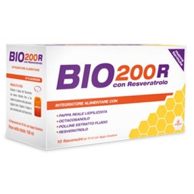 BIO 200 R con resveratrolo integratore a base di pappa reale 10 flaconcini BIO 200 R con resveratrolo integratore a base di pappa reale 10 flaconcini