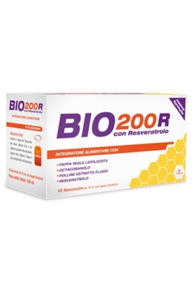 BIO 200 R con resveratrolo integratore a base di pappa reale 10 flaconcini BIO 200 R con resveratrolo integratore a base di pappa reale 10 flaconcini