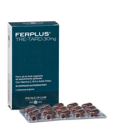 BIOS LINE ferplus tre-tard 30 mg. integratore ad alto dosaggio dei ferro 30 compresse 