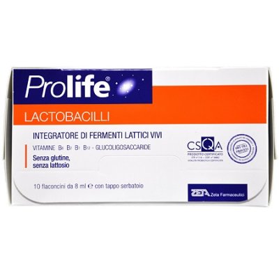 PROLIFE LACTOBACILLI FAVORISCE Lâ€™EQUILIBRIO QUOTIDIANO DELLA FLORA BATTERICA INTESTINALE 10 FLACONCINI 8 ML.