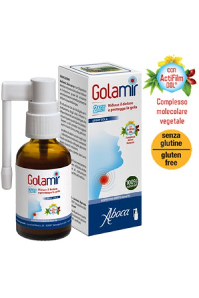 ABOCA golamir 2ACT spray con azione antinfiammatoria indiretta e protettiva della mucosa orofaringea 30 ml. ABOCA golamir 2ACT spray con azione antinfiammatoria indiretta e protettiva della mucosa orofaringea 30 ml.