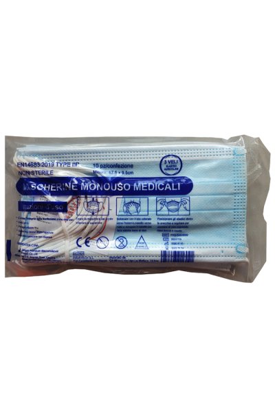 MASCHERINA MONOUSO MEDICALE 10P MASCHERINA MONOUSO MEDICALE 10P