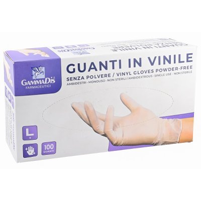 GUANTI VINIL S/POL L 100P GAMMAD