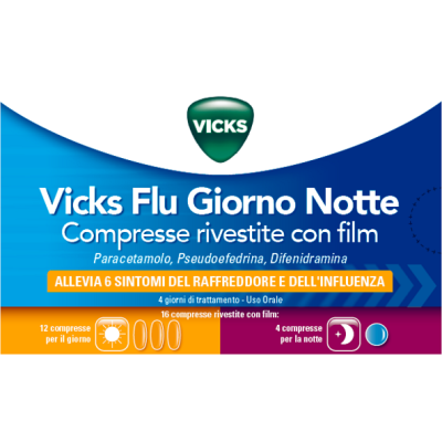 VICKS FLU GIORNO NOTTE*12+4CPR