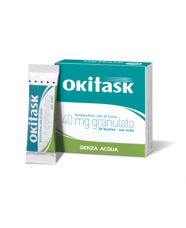 okitask granulato orale 20 bustine orosolubili 40 mg. 